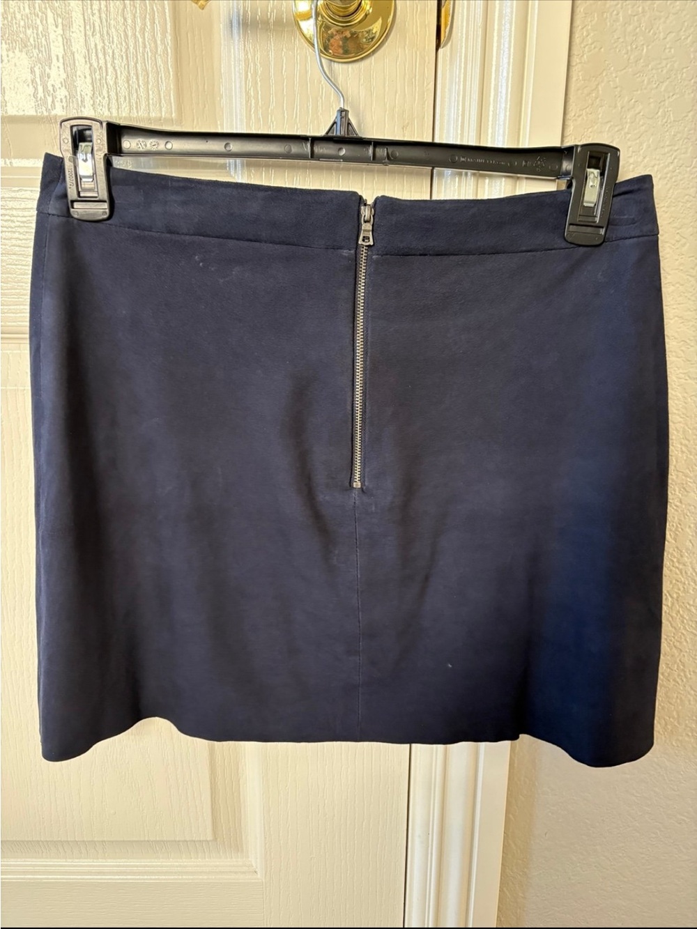 Alice + Olivia Navy Mini Skirt with Center Back Zip